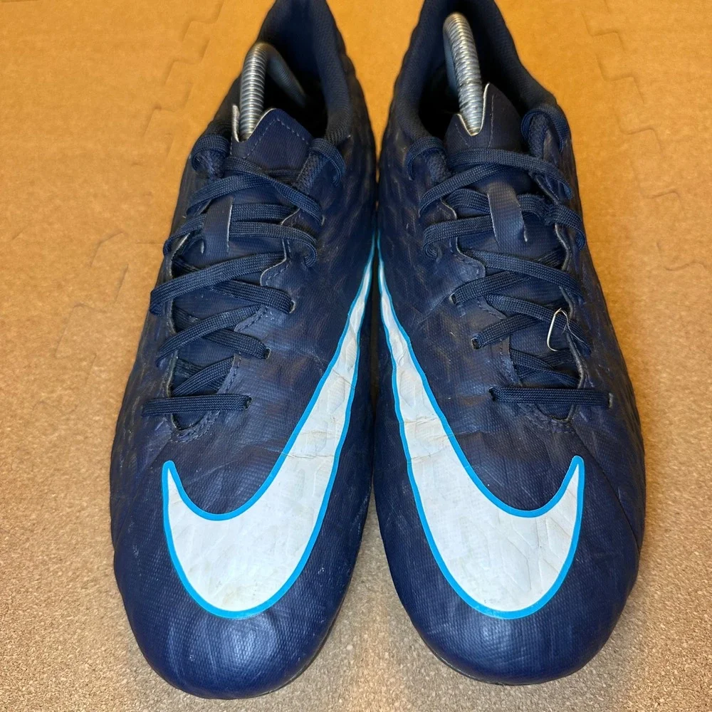 Nike Hypervenom Phelon III FG Mens 11.5 Navy Blue Soccer Cleats 852547-414 Firm